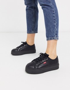 Кроссовки на платформе с искусственным мехом внутри Levis-Черный Levis®