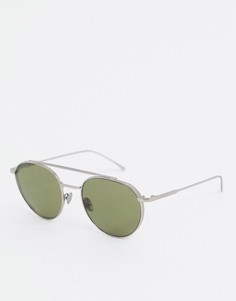 Круглые солнцезащитные очки с двойной переносицей Lacoste Casual Elegance-Серебряный