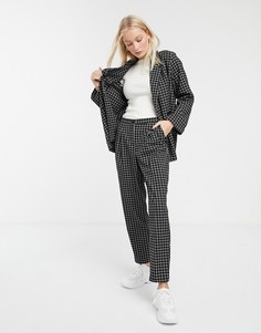 Черные брюки-галифе в клетку Monki-Фиолетовый