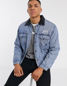 Двусторонняя джинсовая куртка с логотипом Levis-Синий Levis®