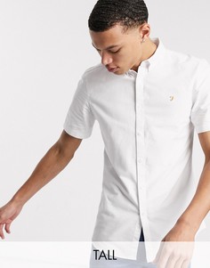 Белая оксфордская рубашка узкого кроя с короткими рукавами Farah Brewer-Белый