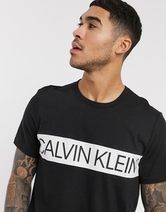 Черная футболка с крупным логотипом Calvin Klein-Черный