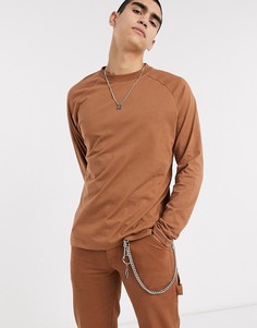 Коричневая свободная водолазка с рукавами реглан ASOS DESIGN-Коричневый