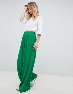 Зеленые брюки с широкими штанинами ASOS DESIGN Tailored-Зеленый