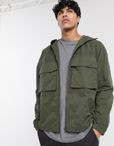 Куртка цвета хаки с карманами в стиле милитари ASOS DESIGN-Зеленый