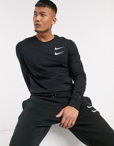 Черный лонгслив с логотипом Nike