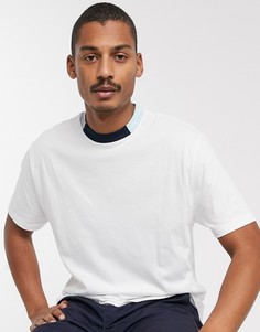 Белая свободная футболка из органического хлопка с контрастной отделкой ASOS DESIGN-Белый