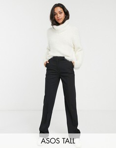 Строгие брюки прямого кроя ASOS DESIGN Tall-Черный