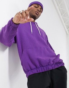Фиолетовый oversized-худи с эффектом кислотной стирки ASOS DESIGN