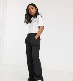 Строгие брюки прямого кроя ASOS DESIGN Petite-Черный