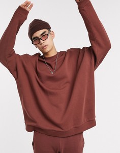 Коричневый oversized-свитшот ASOS DESIGN