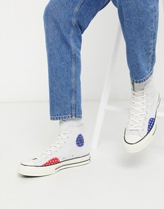 Светлые кеды с отделкой в стиле пэтчворк Converse Chuck 70-Белый