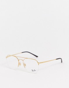 Очки-авиаторы с прозрачными стеклами Ray-Ban 0RX6444-Золотой