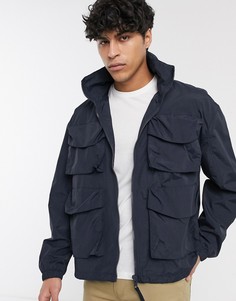 Темно-синяя куртка с воротом-трубой ASOS DESIGN-Темно-синий