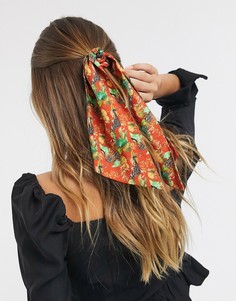 Платок с леопардовым принтом ASOS DESIGN-Мульти