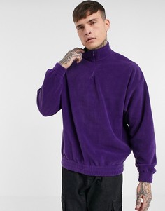Ярко-фиолетовый oversized-свитшот с молнией ASOS DESIGN