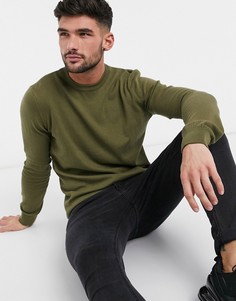 Джемпер цвета хаки с круглым вырезом New Look-Зеленый