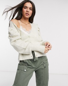 Бежевый кардиган Stradivarius