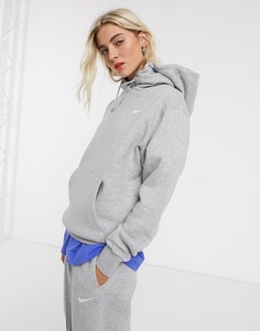 Худи в стиле oversized серого цвета Nike-Серый