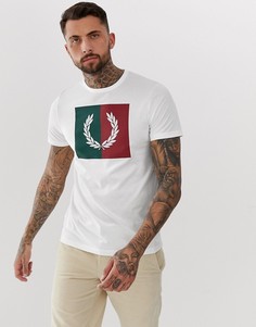 Белая футболка колор блок Fred Perry-Белый