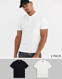 Поло из органического хлопка ASOS DESIGN - Набор из 2 шт. со скидкой-Мульти