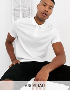 Белое трикотажное поло из органического хлопка ASOS DESIGN Tall-Белый