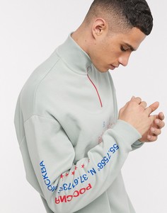 Oversized-свитшот с молнией и завязкой ASOS DESIGN-Зеленый