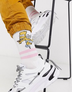 Спортивные носки с принтом \"Барт Симпсон\" ASOS DESIGN-Белый