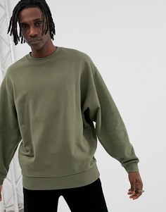 Oversize-свитшот цвета хаки ASOS DESIGN-Зеленый