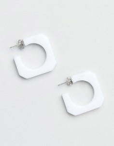 Белые абстрактные серьги-кольца из каучука Gogo Philip-Белый