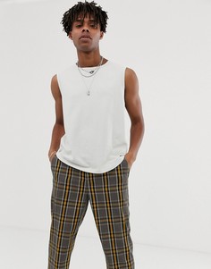 Короткая серая майка из пике ASOS DESIGN-Зеленый