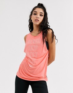 Обтягивающая майка с принтом Reebok Training Supply-Розовый