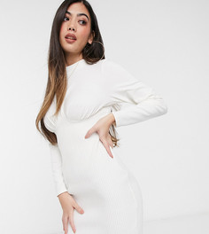 Платье-футболка с корсетном стиле ASOS DESIGN Petite-Белый