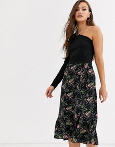 Платье на одно плечо с цветочным принтом AX Paris-Мульти