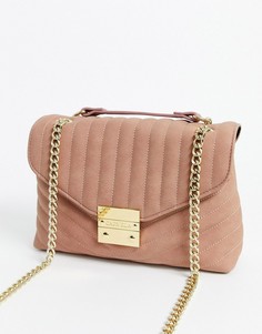 Розовая стеганая сумка через плечо с ручкой-цепочкой Carvela-Розовый