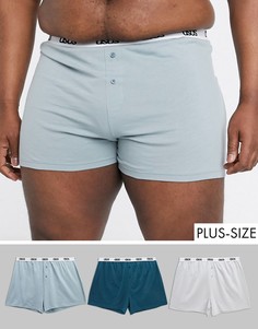 Набор из 3 однотонных боксеров с логотипом на поясе ASOS DESIGN plus-Мульти