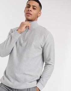 Серый джемпер на молнии Topman