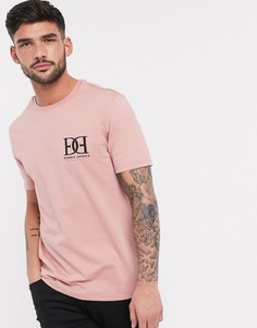 Розовая футболка с принтом на груди River Island-Розовый