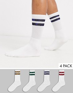 4 пары носков с леопардовыми полосками Topman-Мульти