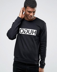 Свитшот с круглым вырезом и логотипом Hugo By HUGO BOSS-Черный