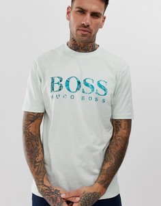 Светло-зеленая футболка с логотипом BOSS Teecher 4-Зеленый