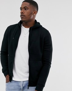 Худи черного цвета с молнией Burton Menswear-Черный