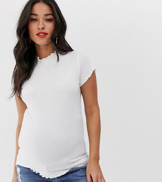 Кремовая футболка с волнистыми краями New Look Maternity-Кремовый