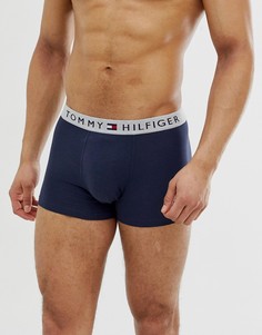 Темно-синие боксеры-брифы с контрастным поясом и изображением флага Tommy Hilfiger-Темно-синий