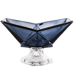 Салатник на ножке 33,5см Crystalite Bohemia Оригами, серый