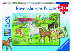 Пазл Ravensburger Выгул лошадок 2х24 элемента