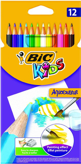 Карандаши акварельные 12 цветов BIC Kids Aquacouleur CubicFun