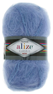 Пряжа "Mohair classic NEW" 25% мохер, 24% шерсть, 51% акрил 200м/100гр (40 голубой) ALIZE