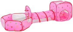 Палатка детская Sima-land игровая квадратная с тонелем и сухим бассейном розовая