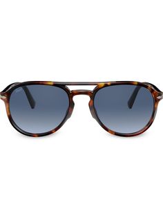 Persol солнцезащитные очки-авиаторы черепаховой расцветки